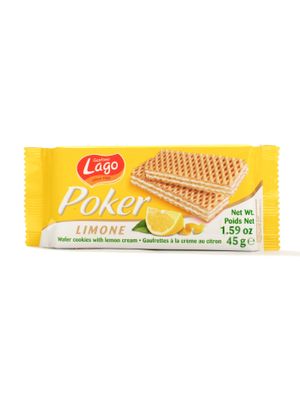 Вафли Gastone Lago Poker с лимонной начинкой, 45 г * 20 шт